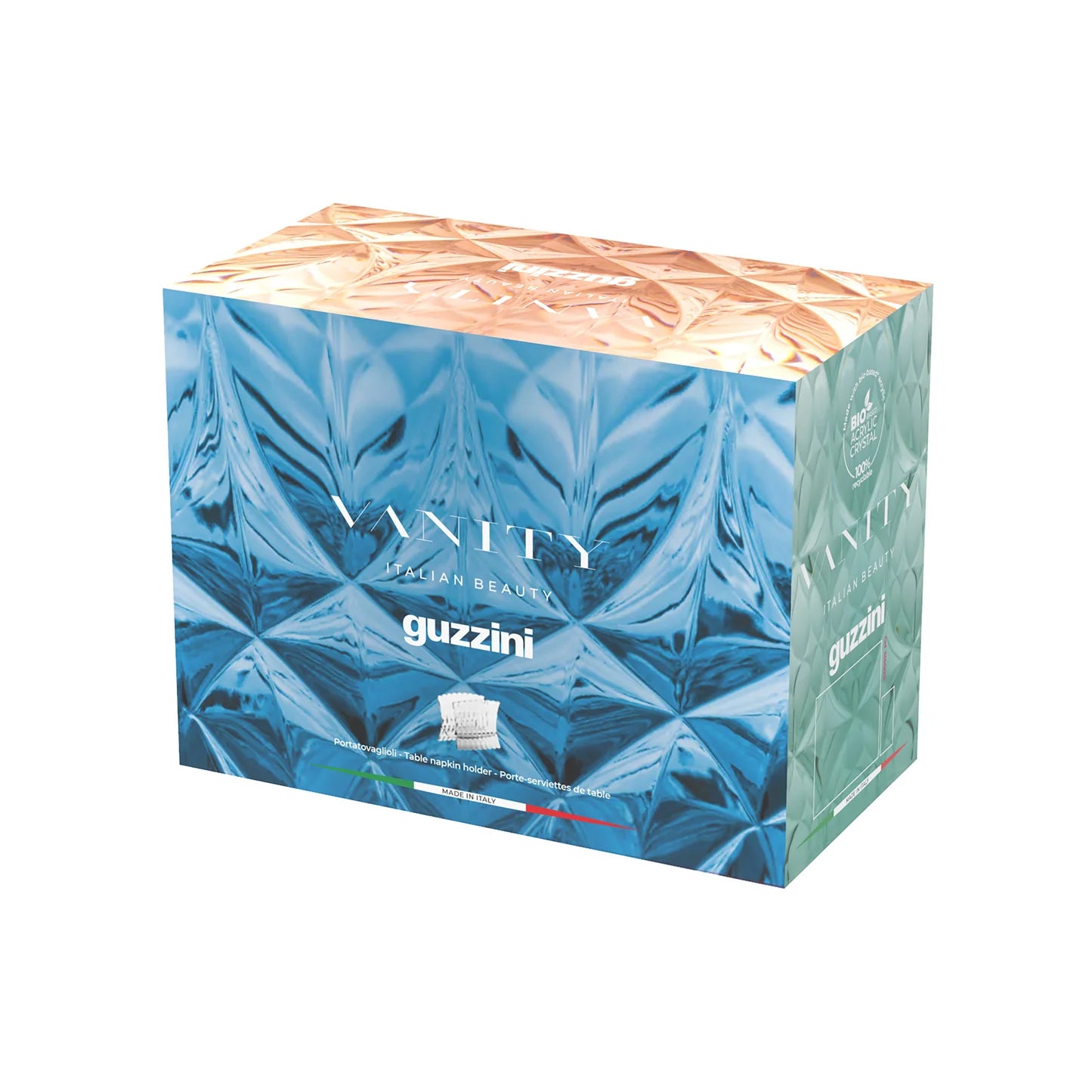 'VANITY' Table Napkin Holder clear