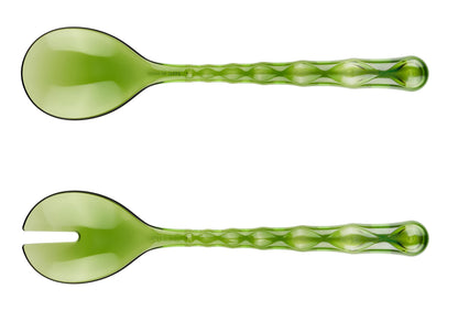 "VANITY" Salad Servers Water Lily Green