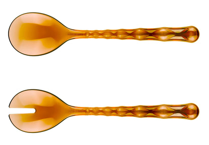 'VANITY' Salad Servers Caramel