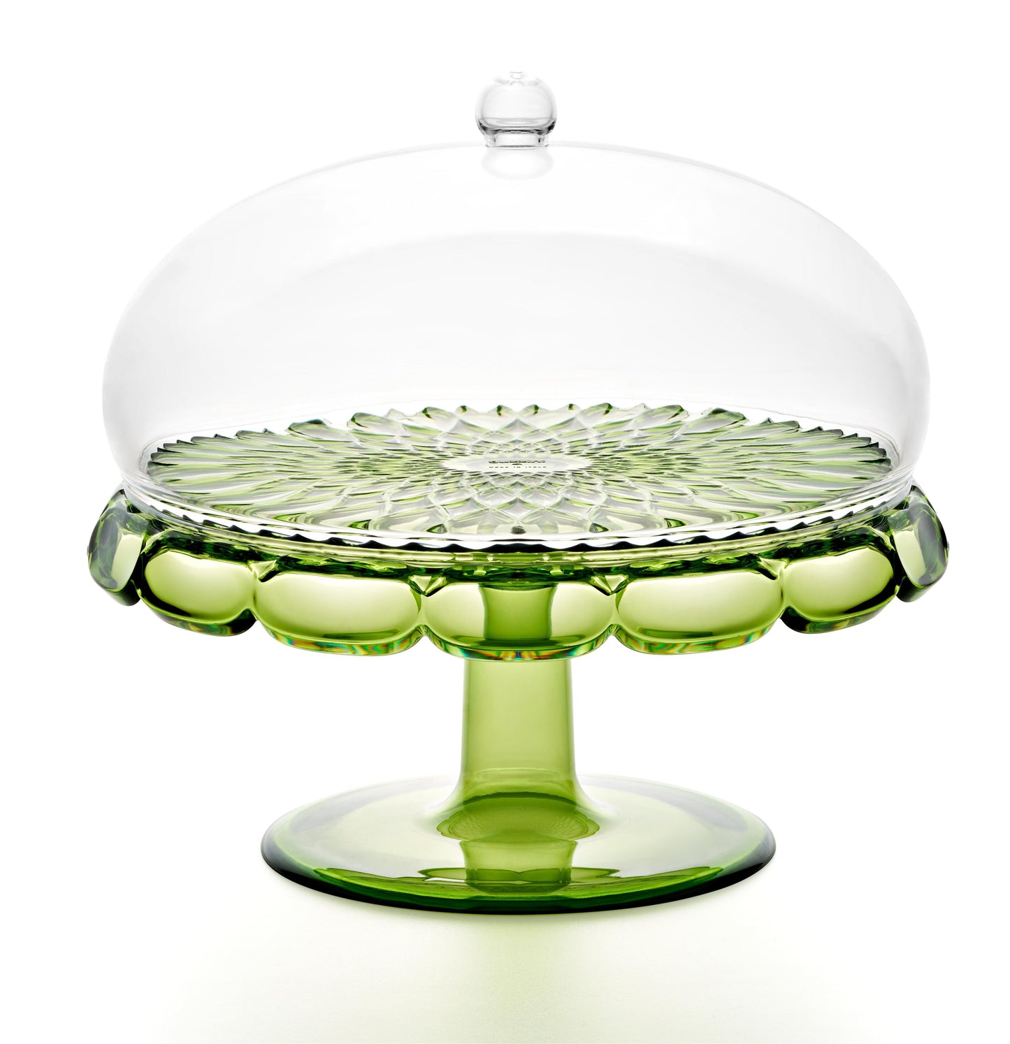 'VANITY' Cake Stand & Dome Water Lily Green