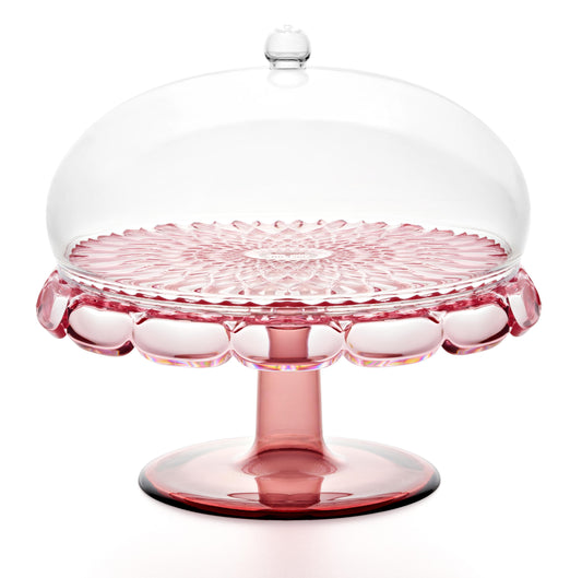 'VANITY' Cake Stand & Dome Flamingo Pink