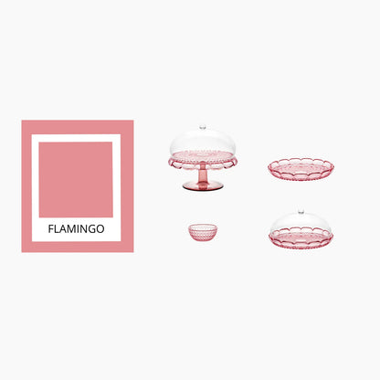'VANITY' Cake Stand & Dome Flamingo Pink