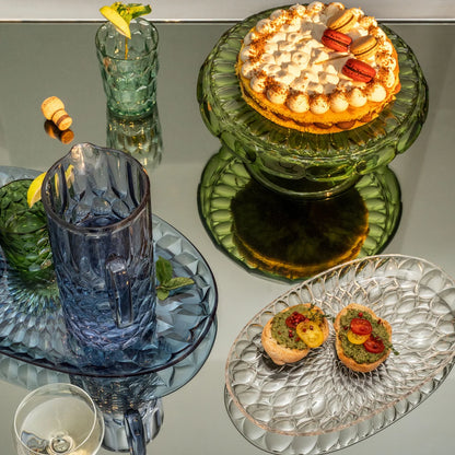 'VANITY' Small Oval Serving Tray Denim Blue