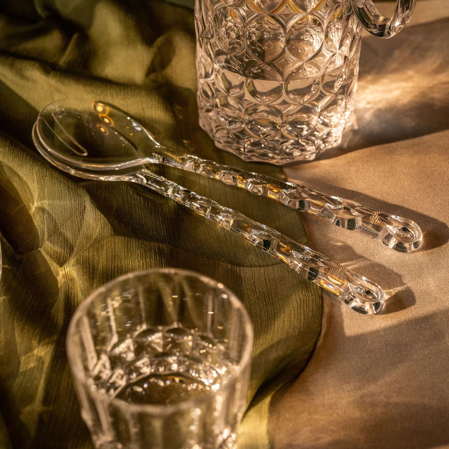 'VANITY' Salad Servers Clear