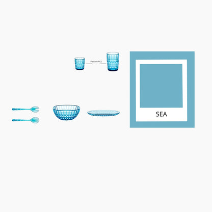 "VANITY" Salad Servers Sea Blue