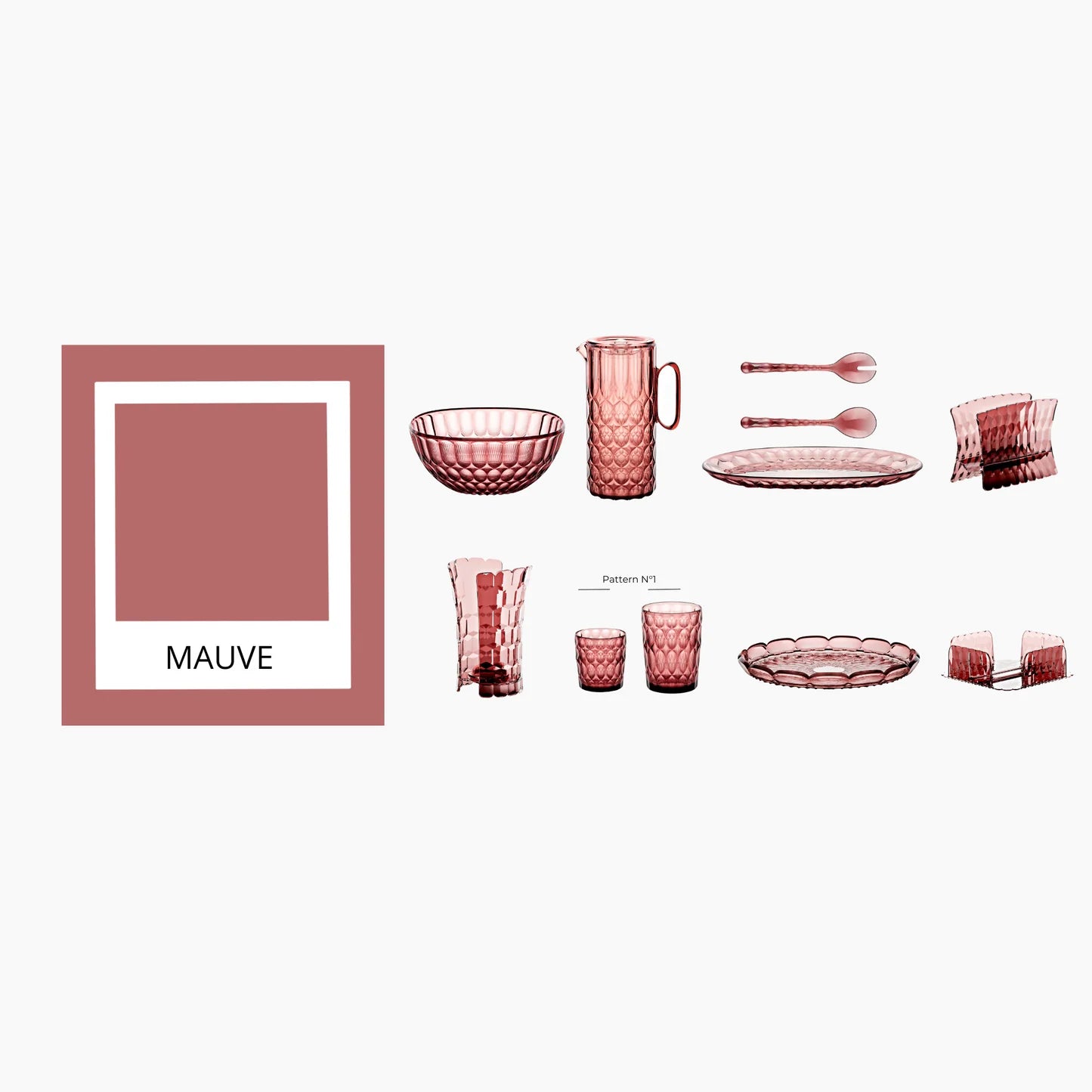 'VANITY' Large Round Tray Mauve