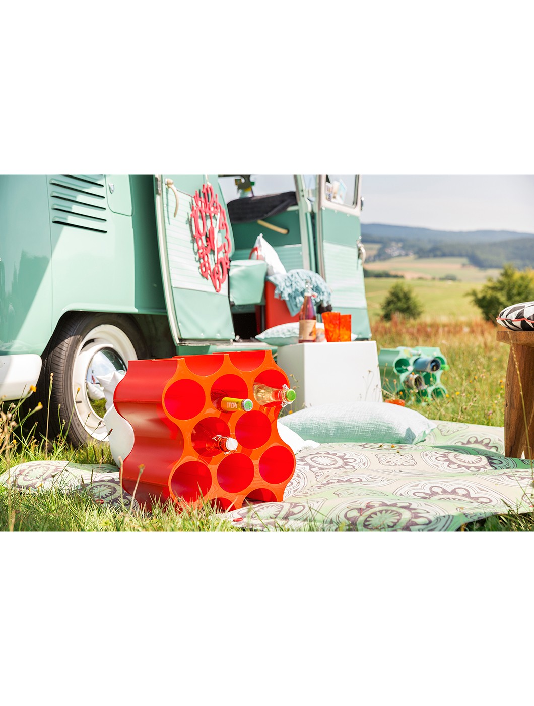 bottle rack SET UP by KOZIOL  (solid stone)