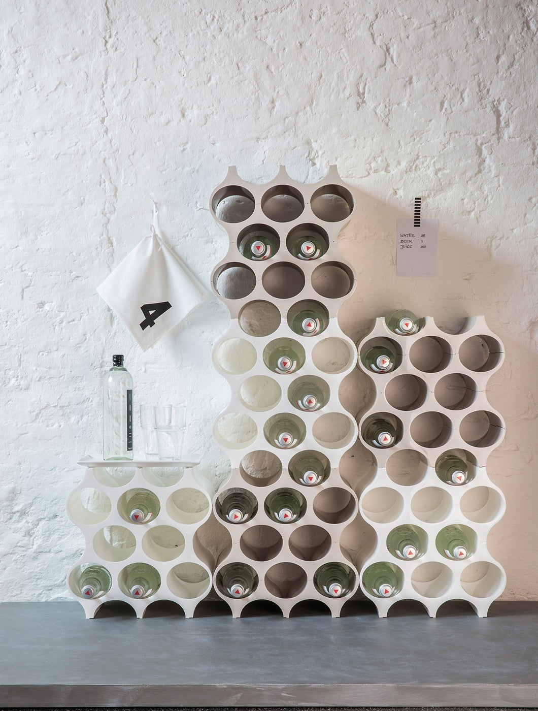 bottle rack SET UP by KOZIOL  (solid stone)